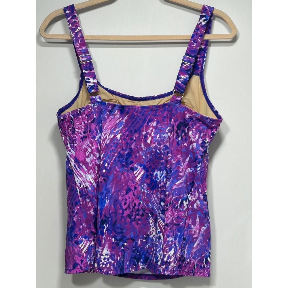 Kim Gravel x Swimsuits For All Purple Animal Print Tankini Boy Short Set 10 NEW - Picture 4 of 6
